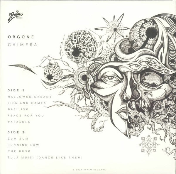 Image of Back Cover of 0614136C: LP - ORGONE, Chimera (3 Palm Records; TPR-013, US 2024, Gatefold, Yellow Vinyl)   NEW/NEW