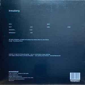 Image of Back Cover of 0624243E: LP - KREUZBERG, Kreuzberg (M=minimal ; mm-006lp, Germany 2011)   VG/EX