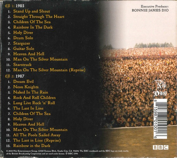 Image of Back Cover of 2xCD - VG+/VG+ - DIO, At Donington UK: Live 1983 & 1987 (Niji Entertainment Group; NEG001, Europe 2010, Digipak, Booklet), ,  - 4336018E