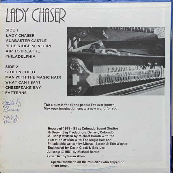 Image of Back Cover of 0644108S: LP - LADY CHASER, Lady Chaser (Not On Label; 8104-88, US 1981, Pasteback Sleeve, 2 inserts)   VG+/VG+