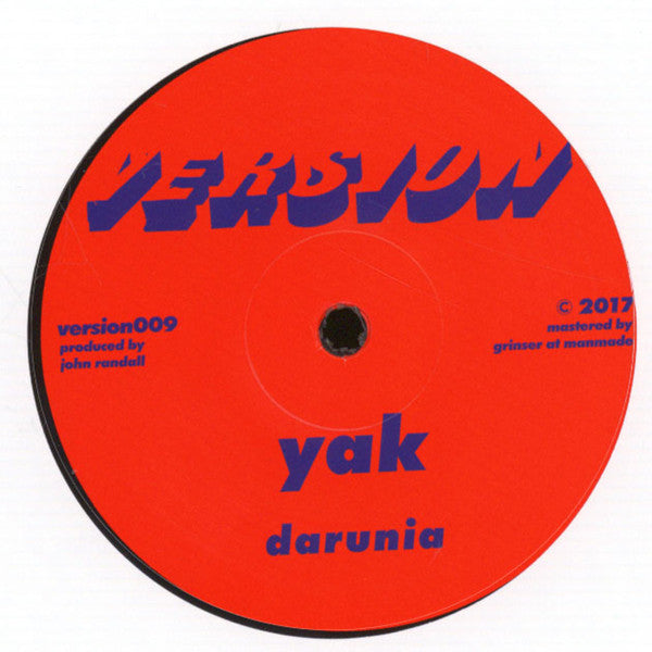 Image of Back Cover of 12" - /VG - YAK, Mido / Darunia (Version; version009, Germany 2017, Plain Sleeve), light marks only,  - 2246129S