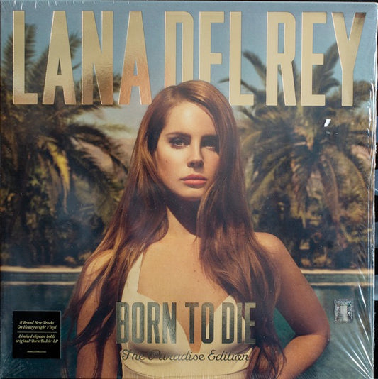 Image of Front Cover of 3xLP - VG+/VG+ - LANA DEL REY, Born To Die - The Paradise Edition (Polydor; 00602537181223, UK 2012, Gold Embossed Slipcase With Individual LP Sleeves, 2 Inserts), ,  - 1226080E