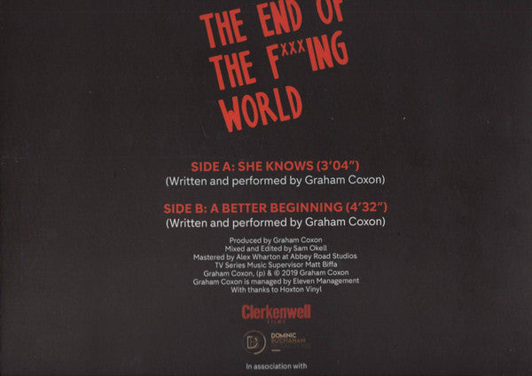 Image of Back Cover of 12" - VG+/VG+ - GRAHAM COXON, The End Of The F***ing World Series 2 (Channel 4; , UK 2019, Promo, Picture Sleeve, Red Vinyl), ,  - 0726350E