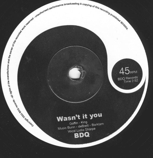 Image of Front Cover of 0614420C: 7" - BDQ, Truth In My Tears / Wasn't It You (BDQ Records; BDQ004, UK 2023)   /VG+