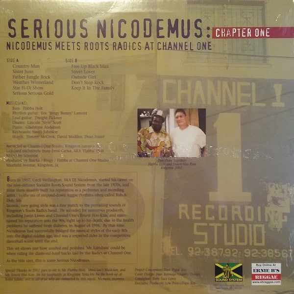 Image of Back Cover of 3214287C: LP - NICODEMUS, Serious Nicodemus : Nicodemus Meets Roots Radics At Channel One Volume Two (Sound System Records; , US 2007)   EX/VG+