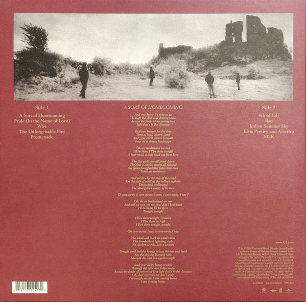 Image of Back Cover of 0714052C: LP - U2, The Unforgettable Fire (Mercury; 1792416, Worldwide 2009 Reissue, Booklet & Inner, 16 Page Booklet) Looks new  VG+/VG+