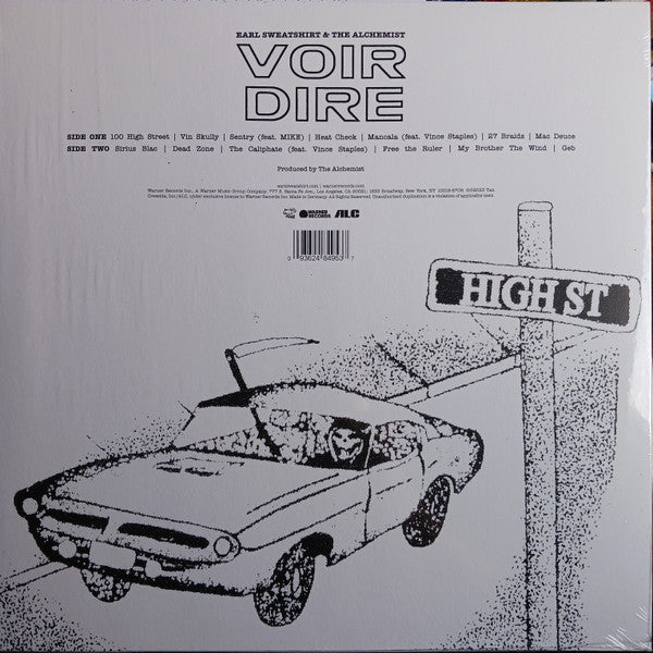 Image of Back Cover of LP - NEW/NEW - EARL SWEATSHIRT & THE ALCHEMIST, Voir Dire (Warner Bros; , Europe 2024, Insert), ,  - 2736126E