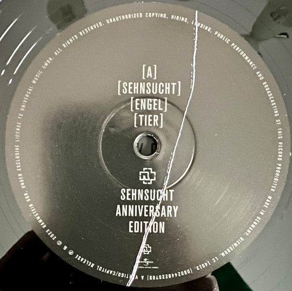 Image of Label Cover of 2xLP - VG+/EX - RAMMSTEIN, Sehnsucht (Universal Music Group ; 0602448220752, Germany 2023 Reissue, Metallic Slipcase Containing Triple Gatefold Sleeve, 2 Inners & Booket), ,  - 3526118E