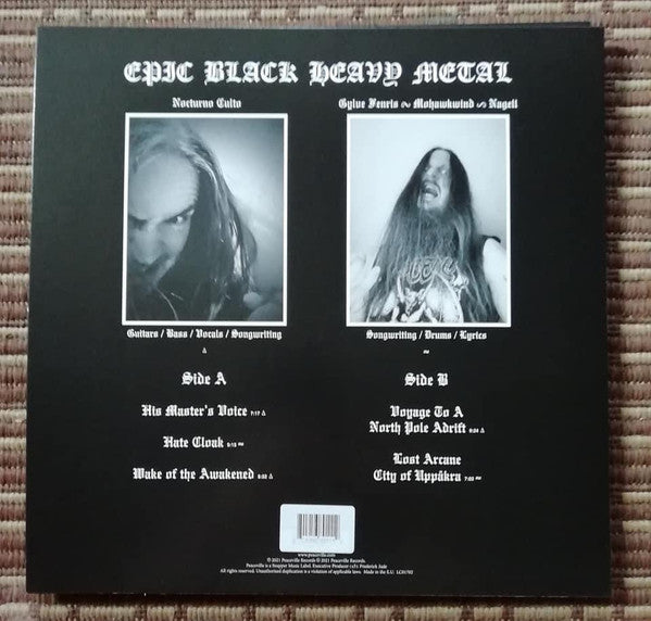 Image of Back Cover of 0724069E: LP - DARKTHRONE, Eternal Hails...... (Peaceville ; VILELP911,   2021, Insert, Picture Disc) Stickered Plastic Outer Sleeve  EX/EX