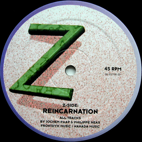 Image of Front Cover of 12" - G/G - COUNTRY & WESTERN, Reincarnation / Positive Energy (Zebra Records; ZZZ 301-1, Netherlands 1993, Die Cut Sleeve), Lots of marks on record. Sleeve worn, ripped and creased (particularly at opening). Damage at edges and corners; sticker ghosts and staining; barcode sticker on reverse, 		Z		Reincarnation                    ZZ1		Positive EnergyZZ2		Centrifuge - 0616345C