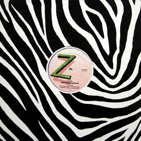 Image of Back Cover of 12" - G/G - COUNTRY & WESTERN, Reincarnation / Positive Energy (Zebra Records; ZZZ 301-1, Netherlands 1993, Die Cut Sleeve), Lots of marks on record. Sleeve worn, ripped and creased (particularly at opening). Damage at edges and corners; sticker ghosts and staining; barcode sticker on reverse, 		Z		Reincarnation                    ZZ1		Positive EnergyZZ2		Centrifuge - 0616345C
