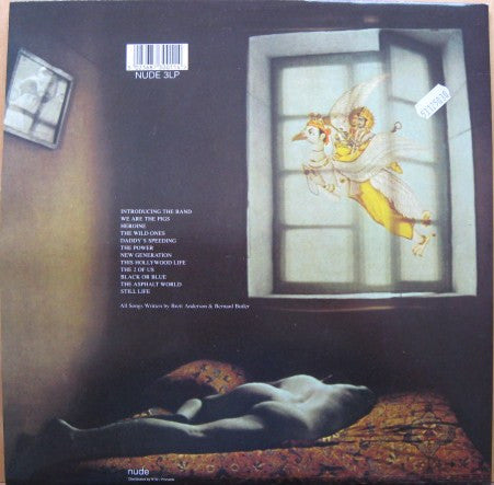 Image of Back Cover of 2xLP - G/G+ - SUEDE, Dog Man Star (Nude; NUDE3LP, UK 1994, Gatefold, 2 White Inners), Nasty looking Marks On Side One Which Click, Light Marks on All Other Sides, Heavy Edge Wear, Splt Bottom Seam, Tear In Sleeve Opening, Inners Split and Torn,  - 3526368E