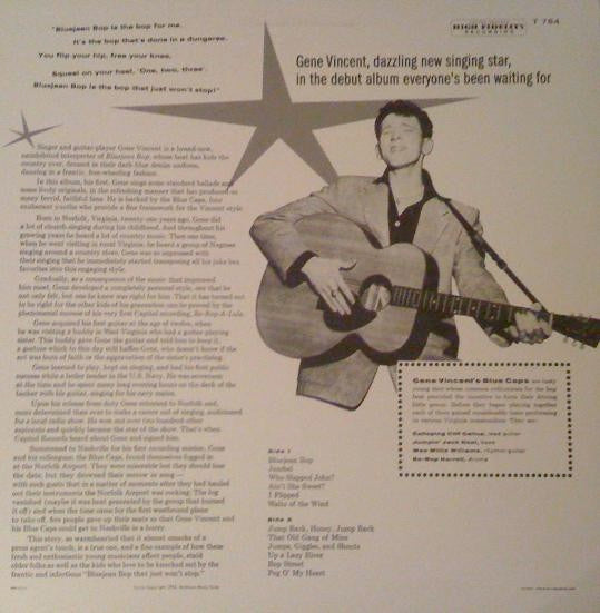 Image of Back Cover of 2625249E: LP - GENE VINCENT & HIS BLUE CAPS, Bluejean Bop (Capitol Records; T 764, US 2006 Reissue)   VG+/VG+