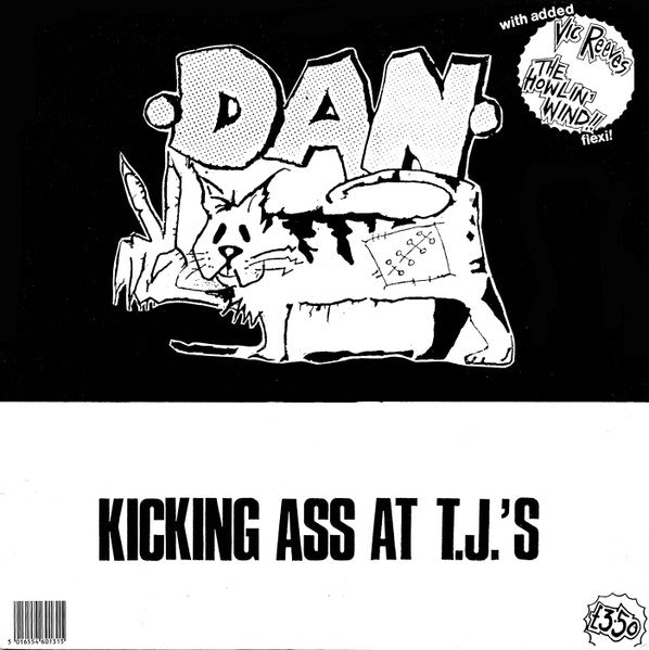 Image of Front Cover of 2024290E: LP - DAN, Kicking Ass At T.J.'s (Meantime Records; COX 13C, UK 1989, With 7'' Flexi) Missing the flexidisc  VG+/VG+