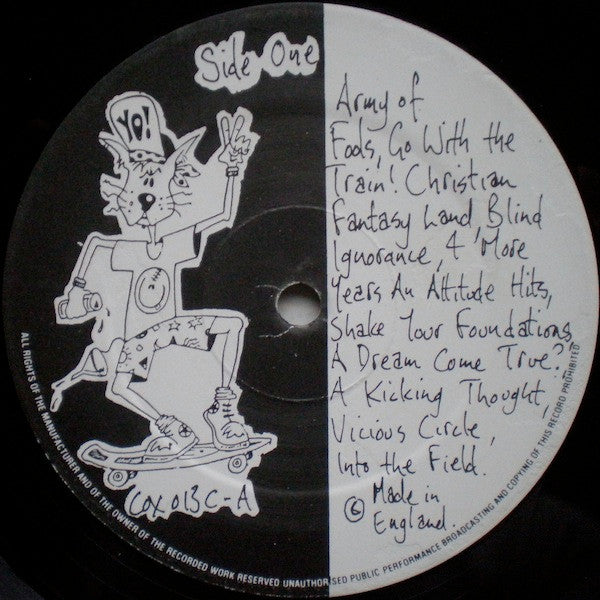 Image of Label Cover of 2024290E: LP - DAN, Kicking Ass At T.J.'s (Meantime Records; COX 13C, UK 1989, With 7'' Flexi) Missing the flexidisc  VG+/VG+