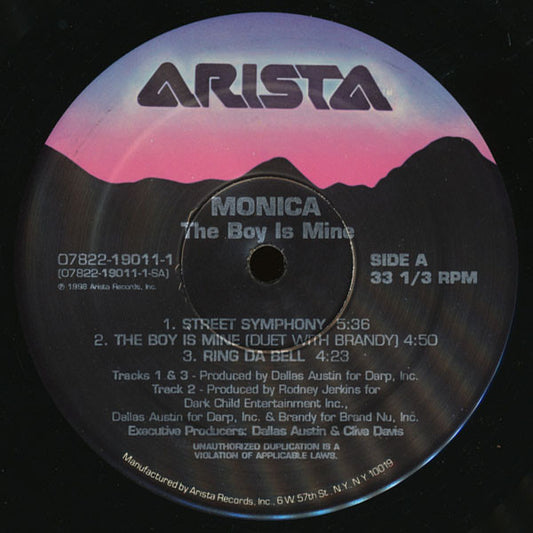 Image of Front Cover of 2xLP - G+/VG - MONICA, The Boy Is Mine (Arista; 07822-19011-1, US 1998, Die Cut Company Sleeve), Edge corner wear + creasing to company sleeve and damage at die cut. Light marks on both discs, close to VG+.,  - 1216084C