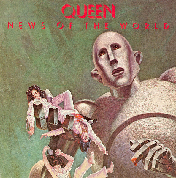 Image of Front Cover of LP - VG/VG - QUEEN, News Of The World (EMI; EMA 784, UK 1977, Gatefold, Die Cut Inner with Rounded Corners, No "Nick W" Runout), Strong VG, Big Corner Cut on Inner,  - 3926269E