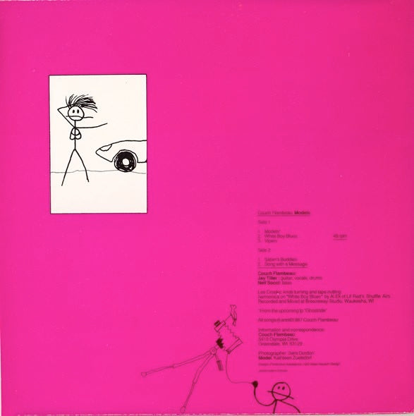 Image of Back Cover of 0824102E: 12" - COUCH FLAMBEAU, Models (It's Only A Record Records; ST 2576, US 1987, Picture Sleeve) Still In Shrinkwrap With Hype Sticker  VG+/VG+