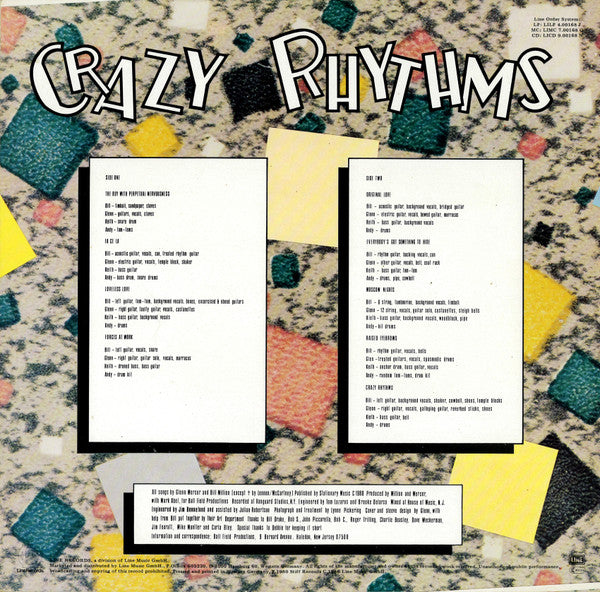 Image of Back Cover of LP - VG+/VG+ - THE FEELIES, Crazy Rhythms (Line Records ; LILP 4.00168 J, Germany 1986 Reissue, White Vinyl), Still In Shrinkwrap,  - 1216036C