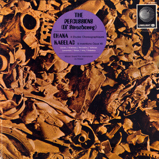 Image of Front Cover of 0824280E: LP - THE PERCUSSIONS (OF STRASBOURG), 4 Etudes Choreographiques / 8 Inventions Opus 45 (Limelight ; LS 86051, US 1968, Unipak Gatefold, Insert) Cut-out (Hole punched), Edge Wear  VG/VG+