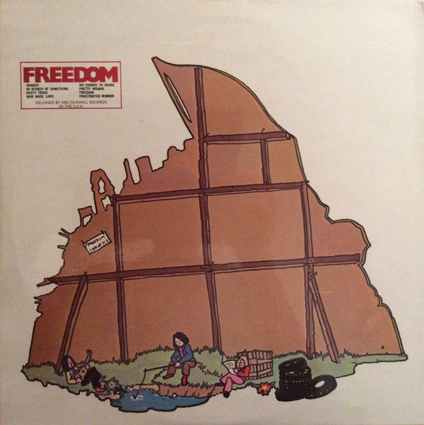 Image of Back Cover of 0824259E: LP - FREEDOM, Freedom (Probe Black Label; SPBA 6252, UK 1970, Laminated Gatefold Sleeve) Sleeve Edges Taped, Ring Wear, Stains On Sleeve, Sticker Damage To Label  G/G