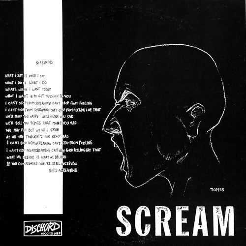 Image of Front Cover of 0834100E: LP - SCREAM, Still Screaming (Dischord Records; DIS 9 V, US Reissue, Insert, Remastered)   NEW/NEW