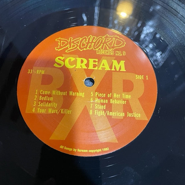 Image of Label of 0834100E: LP - SCREAM, Still Screaming (Dischord Records; DIS 9 V, US Reissue, Insert, Remastered)   NEW/NEW