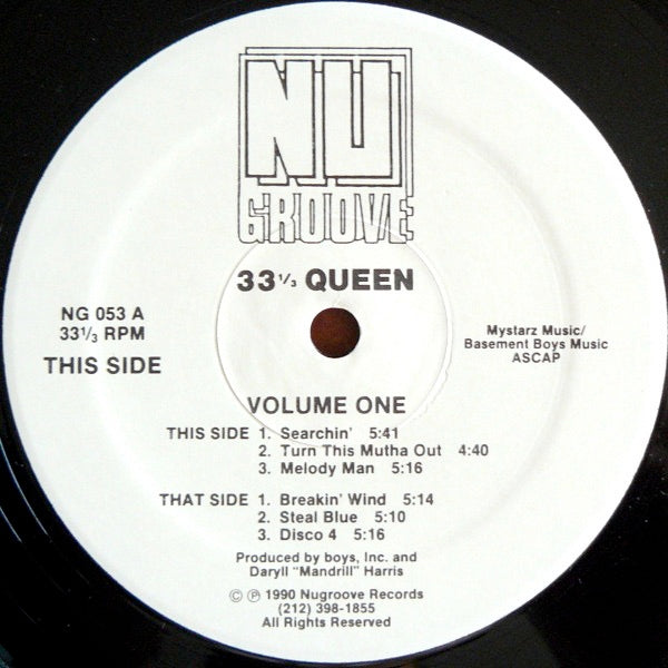 Image of Front Cover of 12" - /VG+ - 33 1/3 QUEEN, Volume One (Nu Groove Records; NG 053, US 1990), ,  - 2346351S