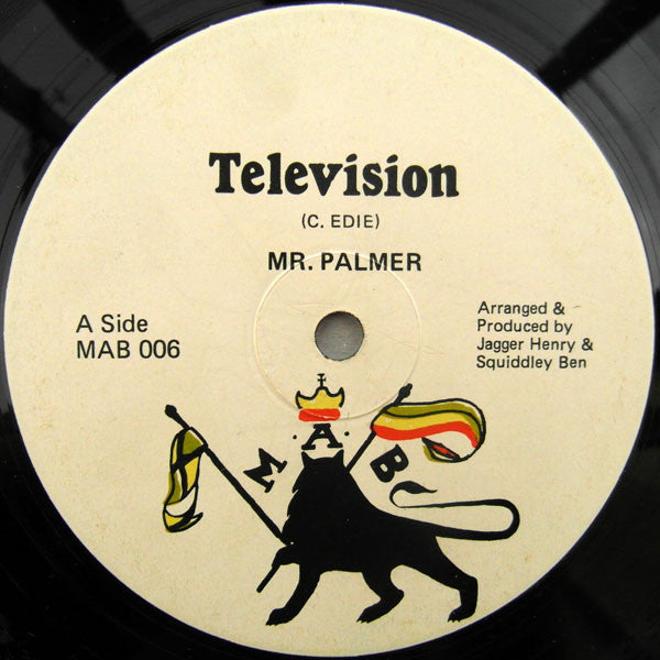 Image of Label Cover of 12" - VG/VG - MR. PALMER, Age Of The Gangster / Television (Mab Records International; MAB 006, UK 1980s, Picture Sleeve), ,  - 2346276S