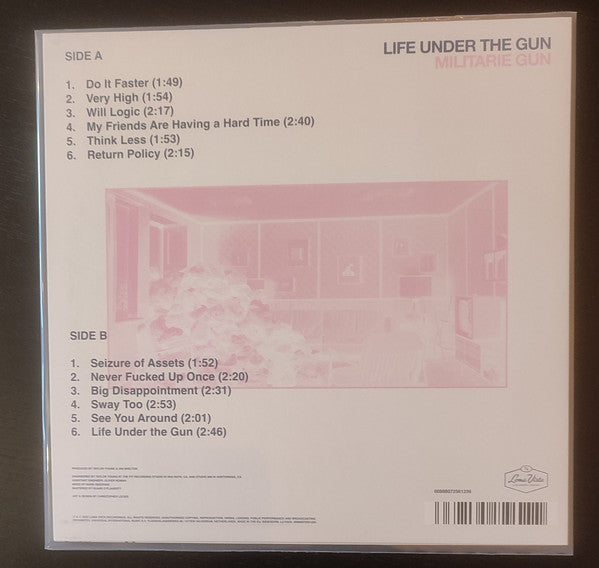 Image of Back Cover of 0814329C: LP - MILITARIE GUN, Life Under The Gun (Loma Vista; LVR03471, US 2023, Inner, Turquoise Vinyl)   NEW/NEW