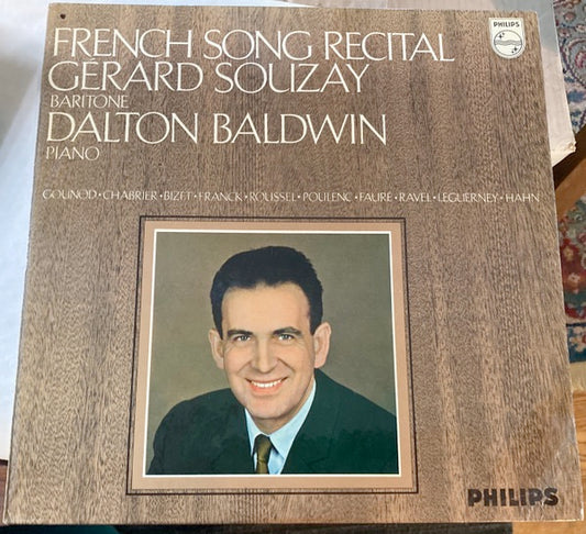 Image of Front Cover of 0824392E: LP - G RARD SOUZAY / DALTON BALDWIN / GOUNOD, CHABRIER, BIZET, FRANCK, ROUSSEL, POULENC, FAUR , RAVEL,LEGUERNEY, HAHN, French Song Recital (Philips Hi Fi Stereo; sal.3480, UK , Laminated Flipback Sleeve) Fogging Does Not Affect Play  VG+/VG