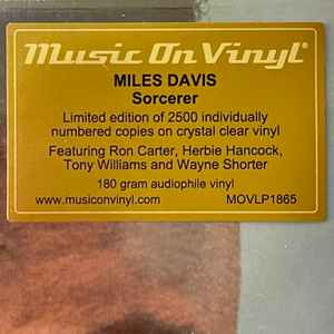 Image of Label of 0814511C: LP - MILES DAVIS, Sorcerer (Music On Vinyl; MOVLP1865, Worldwide 2024 Reissue, Textured Sleeve, Clear Vinyl, Limited Edition 2500, Numbered )   NEW/NEW