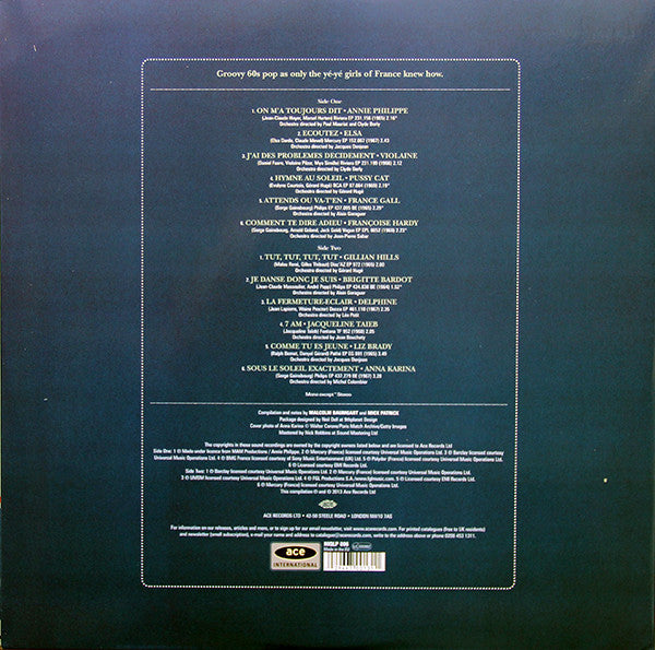 Image of Back Cover of 4114282C: LP - VARIOUS, Tres Chic! More French Girl Singers Of The 1960s (Ace; HIQLP 006, UK & Europe 2013, Blue Translucent Vinyl, Compilation, Mono)   NEW/NEW