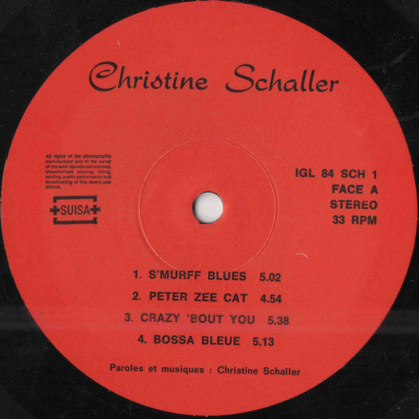 Image of Label Cover of 0844317S: LP - CHRISTINE SCHALLER, Peter Zee Cat (Not On Label; IGL 84 SCH 1, Switzerland 1984, Picture Sleeve, Stereo) Strong VG  VG/VG