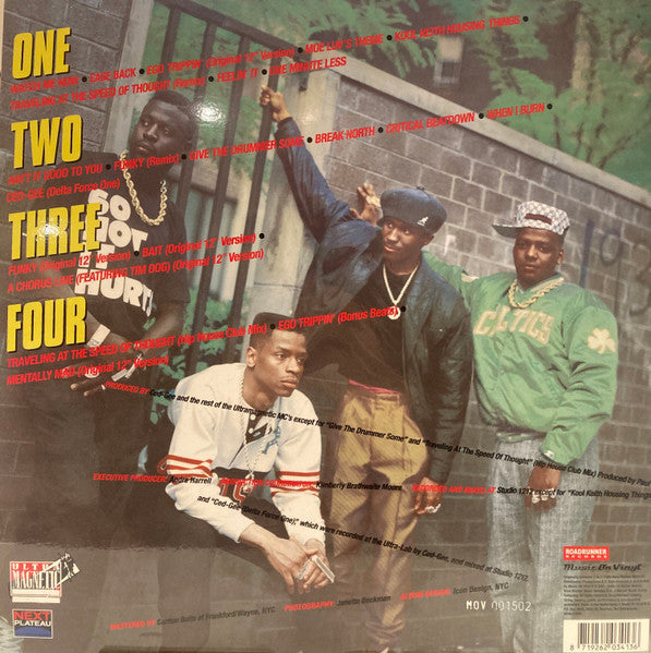 Image of Back Cover of 0814546C: 2xLP - ULTRAMAGNETIC MC'S, Critical Beatdown (Expanded) (Music On Vinyl; MOVLP2825, Europe 2024 Reissue, Insert, Limited Edition, Numbered, Reissue, Green Vinyl, 180g)   NEW/NEW