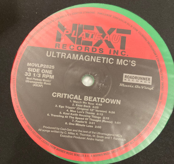 Image of Label of 0814546C: 2xLP - ULTRAMAGNETIC MC'S, Critical Beatdown (Expanded) (Music On Vinyl; MOVLP2825, Europe 2024 Reissue, Insert, Limited Edition, Numbered, Reissue, Green Vinyl, 180g)   NEW/NEW