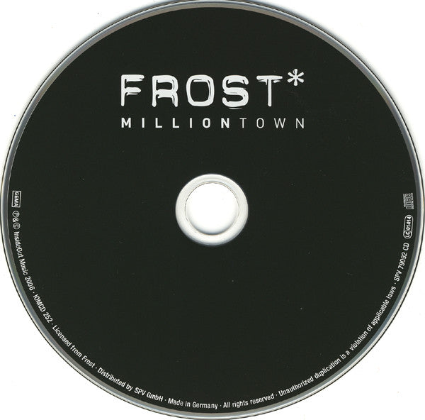 Image of Label Cover of 0854451S: CD - FROST*, Milliontown (Inside Out Music; IOMCD 252, Germany 2006, Jewel Case)   VG+/VG+