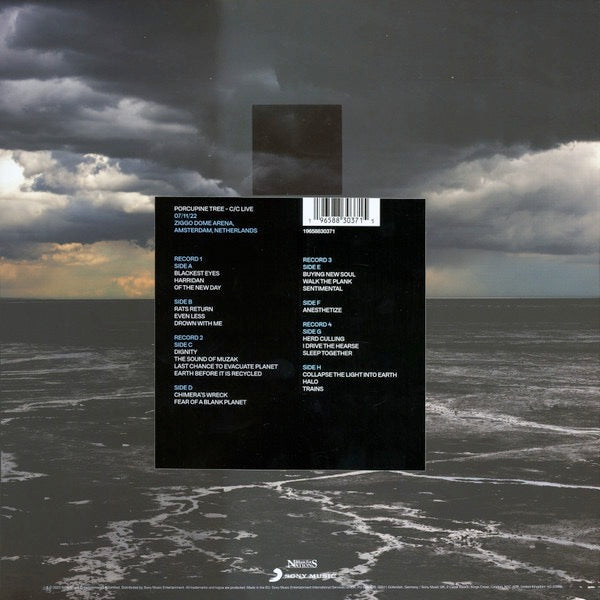 Image of Back Cover of 0924066E: 4xLP - PORCUPINE TREE, Closure / Continuation.Live. Amsterdam 07/11/22 (Music For Nations; 19658830371, Europe 2023, Box Set, 4 Inners, Clear Vinyl )   VG+/VG+