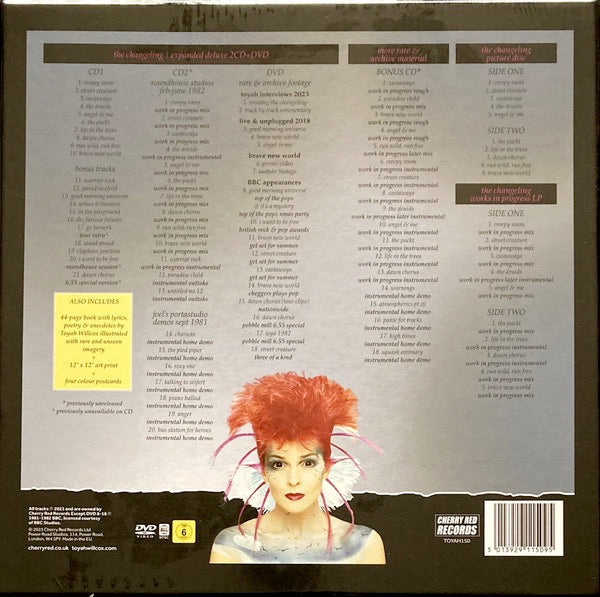 Image of Back Cover of 0924072E: 2xLP - TOYAH, The Changeling (Cherry Red; TOYAH150, Europe 2023, Picture Disc, Pink/Blue Splatter Disc, 3xCD, DVD, Print, 44-page Book)   VG+/M