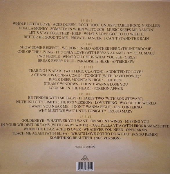 Image of Back Cover of 0924012E: 5xLP - TINA TURNER, Queen Of Rock 'N' Roll (Parlophone; 5054197750519, Europe 2023)   EX/EX