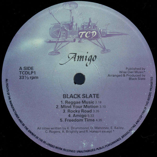 Image of Label Cover of LP - VG/VG - BLACK SLATE, Amigo (Ensign; TCDLP1, UK 1980, Picture Sleeve), Acouple light creases in sleeve. otherwise a great copy!,  - 4226092E