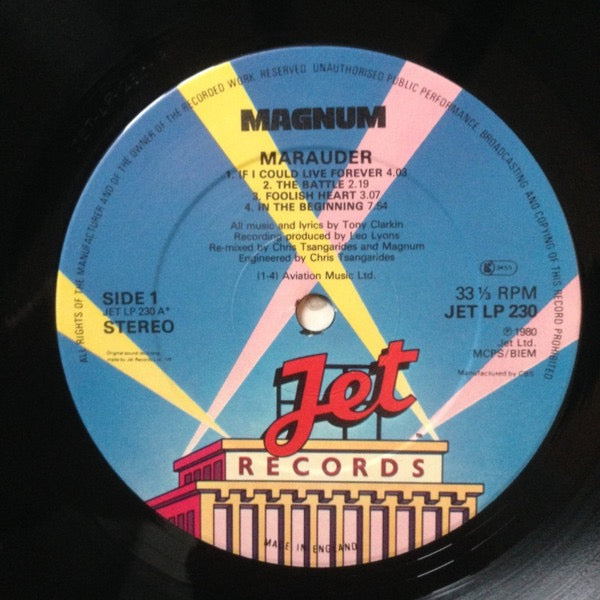 Image of Label Cover of LP - VG/VG - MAGNUM, Marauder (Jet Records; JETLP230, UK 1980), Mottling, Edge wear, Hype stickered sleeve,  - 2016242C