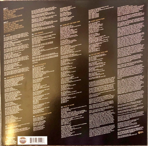Image of Back Cover of LP - VG/VG - AMY WINEHOUSE, Back To Black (Universal Republic Records; B0008994-01, US 2000s Reissue), ,  - 0816219C