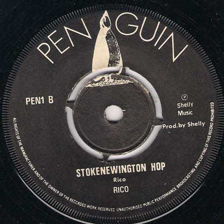 Image of Front Cover of 0924218E: 7" - BRENTON KING / RICO RODRIGUEZ, Mama Say / Stokenewington Hop (Penguin; PEN1, UK 1975, 4-Prong Centre) Lots of marks and scuffs, plays ok. No centre piece.  /G