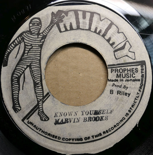 Image of Front Cover of 0924232E: 7" - MARVIN BROOKS, Know Yourself (Mummy; , Jamaica 1978)   /VG+