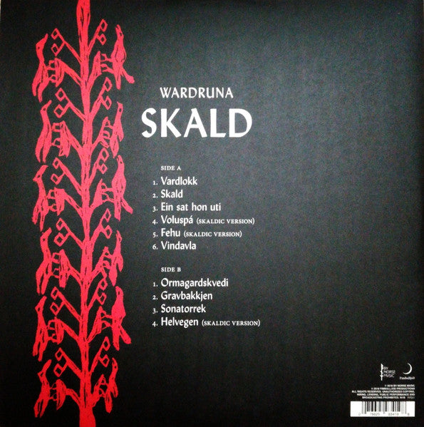 Image of Back Cover of 1934056E: LP - WARDRUNA, Skald (By Norse Music; BNM014LP, Norway 2018, Gatefold, Booklet)   NEW/NEW