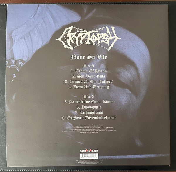 Image of Back Cover of 3814565C: LP - CRYPTOPSY, None So Vile (Back On Black; BOBV1088LPLTD, Netherlands 2023 Reissue, Gatefold, Download Code, Red Vinyl)   NEW/NEW