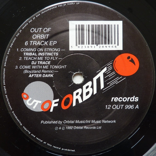 Image of Front Cover of 0924327E: 12" EP - VARIOUS, Out Of Orbit 6 Track EP (Out Of Orbit; 12 OUT 996, UK 1992, Plain Sleeve) Strong VG  /VG