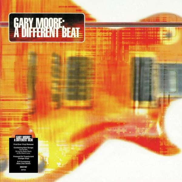 Image of Front Cover of 0934263E: LP - GARY MOORE, A Different Beat (BMG; BMGCAT760LP, Europe 2022 Reissue, Orange Translucent Vinyl)   NEW/NEW