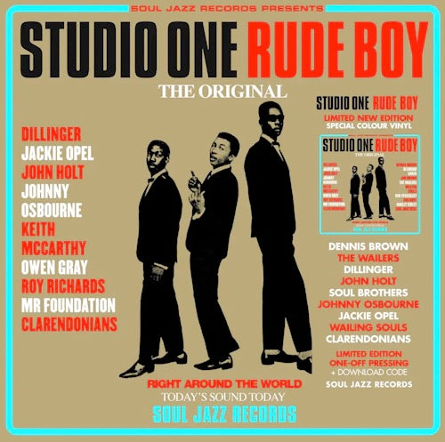 Image of Front Cover of 1634118E: 2xLP - VARIOUS, Studio One Rude Boy (Soul Jazz; SJRLP148C, Worldwide 2024, 2 Inners, Red and Cyan Vinyl)   NEW/NEW